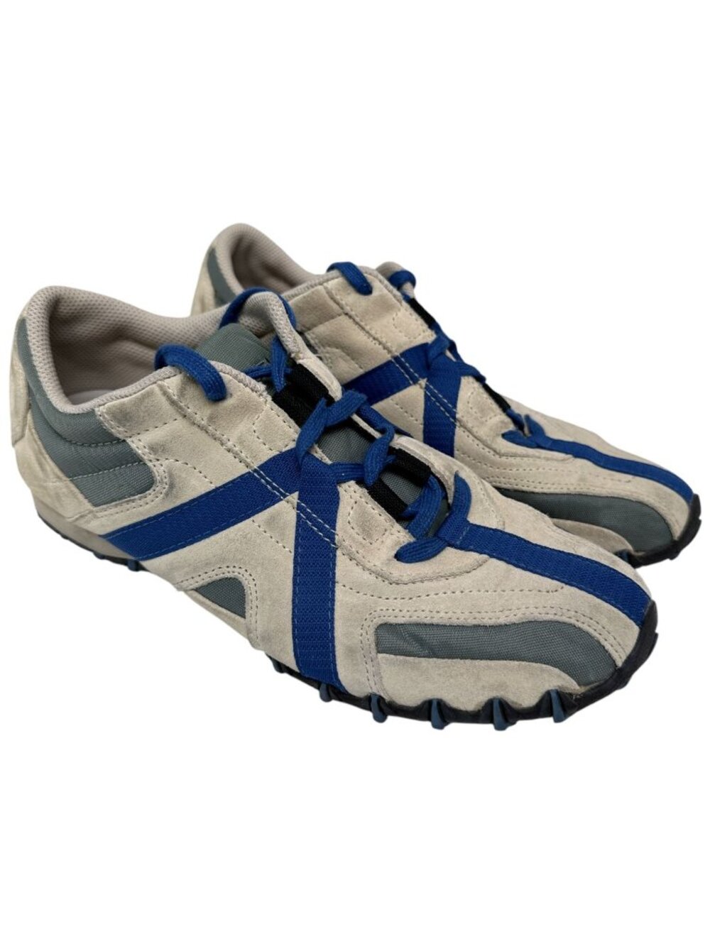 Vintage Diesel Sneakers 6.5 Mens Suede Leather Beige Blue Hacker Casual Y2K Shoe